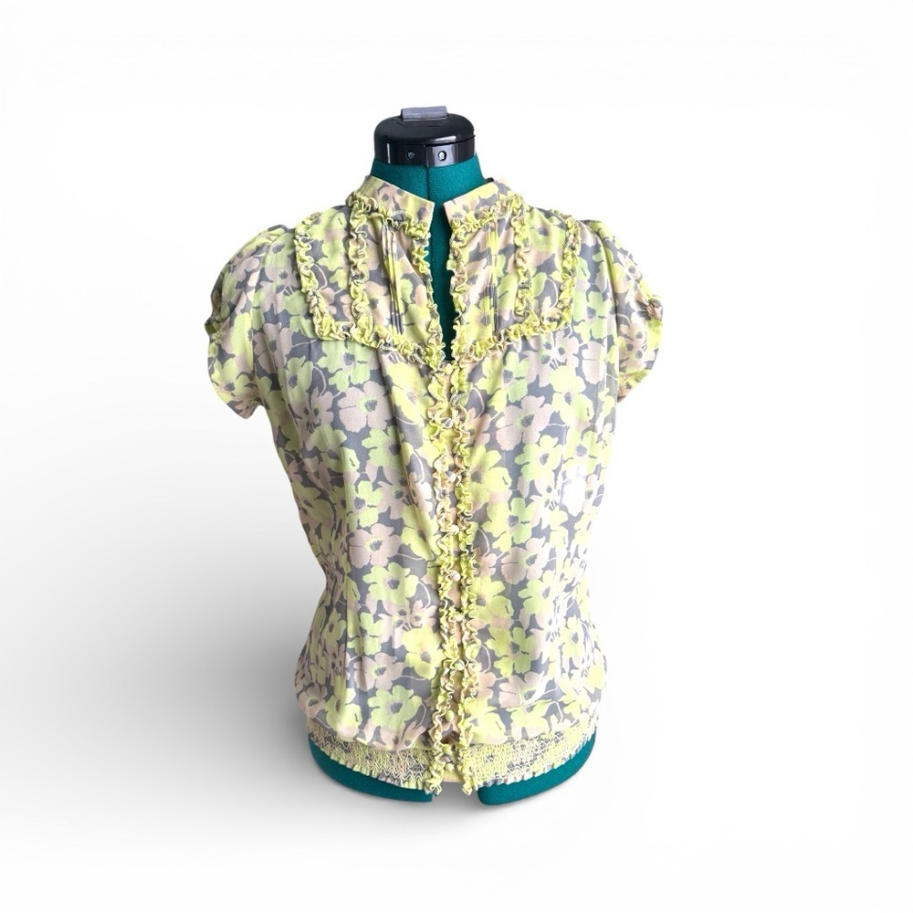 Fossil Yellow and Green Floral Blouse - Picture 7 of 12